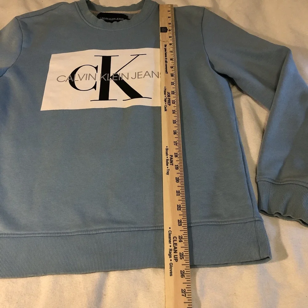 Calvin Klein Pullover Crew Neck Sweatshirt, Blue/Teal Size Medium
